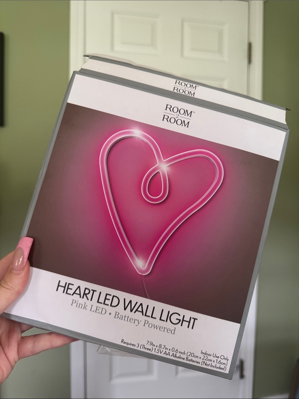 Pink Heart LED Wall Light